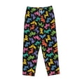thumbnail image 6 of Uemuo Colorful Geometric Dog Pattern Women's Wide Leg Palazzo Lounge Pants with Pockets Light Weight Loose Comfy Casual Pajama Pants-X-Large, 6 of 9