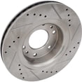 thumbnail image 2 of New Cross-drilled and Slotted Brake Disc Compatible With Buick Chevrolet GMC SSR Base 8 Cyl 6.0L Trailblazer LS 6 Cyl 4.2L Envoy SLE 6 4.2L 2006-2009 By 55112 60048052 55112G, 2 of 4