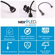 NextLED Ultimate BBQ Grill Light, 24 Inch Flexible Neck with a Strong Magnetic Base, Innovative Design Provides a Warm Even Light with Infinite Brightness Adjustability, Illuminates Grilling Surface
