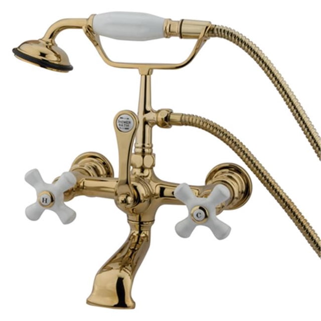 Clawfoot Tub Filler With Hand Shower - Polished Brass Finish