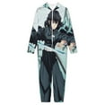 thumbnail image 3 of Demon Slayer Muichiro Tokito Kids Hooded Jumpsuit Union Suit Onesie One Piece Blanket for Boys Girls, 3 of 7