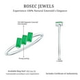 thumbnail image 6 of Rosec Jewels Womens Baguette Cut Emerald Three Stone Ring, Emerald Ring, 3 Stone Emerald Ring, 14K White Gold, US 8.50, 6 of 9