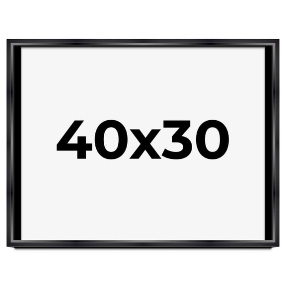 40x30 Shadow Box Frame Black | 1.25 inches Deep Real Wood Contemporary Shadowbox Display Frame | UV