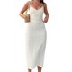 thumbnail image 2 of Txlixc Vestido largo para mujer, con cordones, cuello halter, sin espalda, con abertura sólida, ajustado, ajustado, para cóctel de fiesta Txlixc Moda, 2 of 9