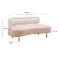 thumbnail image 3 of Tov Furniture Tischa Cream Boucle & Blush Velvet Sofa, 3 of 9
