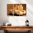 thumbnail image 2 of Elephant Stock Spa Treatment Essentials Wall Art - Horizontal Multi Panel Canvas - Bathroom Wall Decor - Wellness Multi Panel - Brown And Yellow Decor - 23" x 14", 2 of 4