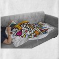 thumbnail image 6 of 1st Birthday Soft Flannel Fleece Throw Blanket, Cartoon Pop Art Style Celebration Theme Party with Cake and Balloons Print, Cozy Plush for Indoor and Outdoor Use, 60" x 80", Multicolor, by Ambesonne, 6 of 6