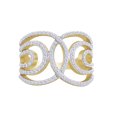 thumbnail image 2 of AFFY Round Cut Cubic Zirconia Crossover Band Ring in 14k Yellow Gold Over Sterling Silver (0.70 Cttw) Size - 5.5, 2 of 5