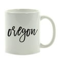 thumbnail image 1 of Koyal Wholesale Black Calligraphy Oregon US State Ceramic Coffee Mug, 1 of 1