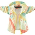 thumbnail image 5 of CHENge Girls Windbreaker Jacket Size 10-12,Lightweight Casual With Colorful Rainbow Print Autumn Children Warm Waterproofs Hooded Outerwear Outdoor Sports Coat for Kids Youth(C-Orange,7-8 Years), 5 of 7