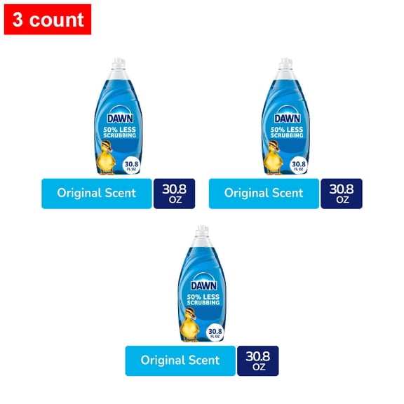 Dawn Ultra Dish Soap Liquid, Dishwashing Liquid, Grease Removal, Original 30.8 fl oz - 3 count