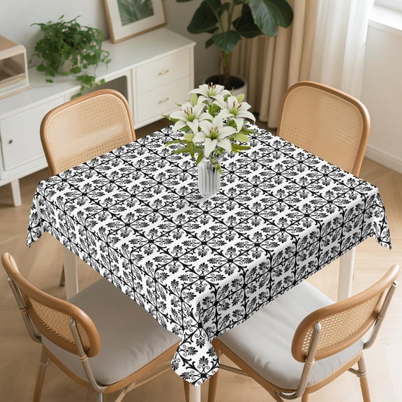 Square Tablecloth Washable Table Cover 54"x54" and 60"x60", Waterproof Square Table Cloth for Indoor and Outdoor