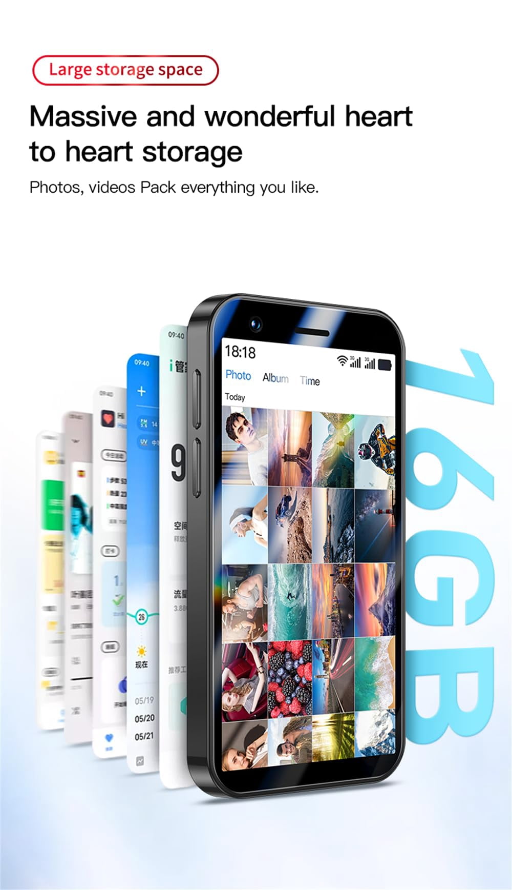 Mini Smartphone for Kids SOYES F8 Pro Max 3G Unlocked 3'' Small Size Mobile Phone 2000mAh 1GB 16GB Android 8.1 WiFi MP3 MP4 Bluetooth Novel Student Cellphone Gift