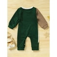 thumbnail image 2 of Zehjuhan Newborn Baby Boy Onesie, Long Sleeve Round Neck Cover Letter Print Color Patchwork Jumpsuit For Autumn And Winter, 2 of 8