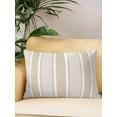 thumbnail image 2 of Outdoor Pillows Waterproof, Beige Stripe Bedding Throw Pillows with Insert for Couch Sofa Bed, Cream Striped Modern Minimalist Geometric Lines 12x20 Inch Pillowcases Decorative Patio Pillow Set of 1, 2 of 8