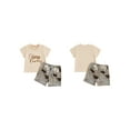 thumbnail image 3 of Aojekbee Baby Boys Shorts Set, Short Sleeve Letters Print T-shirt with Boot Print Shorts Summer Outfit, 3 of 10