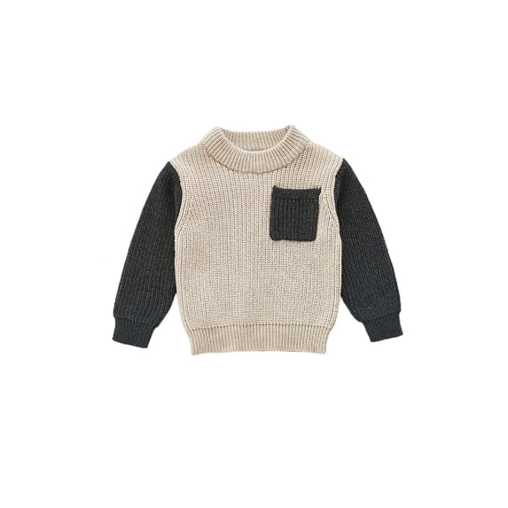 Qiylii Children’s Sweater Round Neck Long Sleeve Knitted Pullover Tops