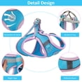 thumbnail image 3 of Pet Chest Strap with Bell D-Ring Breathable Reflective Magic Stickers Dog Vest Harness for Outdoor Walking Small Medium Large Dogs, Pink Blue, 3 of 9