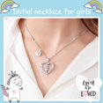 thumbnail image 2 of Shonyin Silver Unicorn Necklace AIF4&nbsp;for Women T Initial Necklaces CZ Heart Pendant Christmas Birthday Party Valentines Day Jewelry Gifts for Teens Niece, 2 of 3