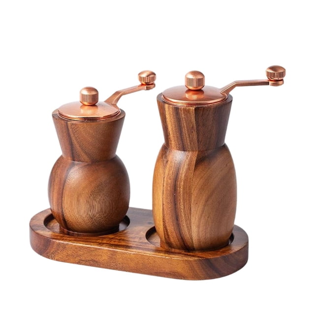 Molinillo de Especias Manual con Manivela Y Recargable de 2 Piezas