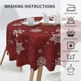 thumbnail image 4 of Round Christmas Tablecloth 60 Inch Winter Dark Red and White Snowflakes Print Table Cloth Xmas Holiday Decoration Table Covers for Party Dining Kitchen Home Picnic Camping Patio, 4 of 6