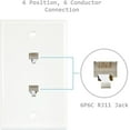thumbnail image 5 of ENERLITES Duplex RJ11 Telephone Jack Wall Plate, 6-Position 6-Conductor 6P6C (2 Line Support), 1-Gang 4.50" x 2.76",, 5 of 5