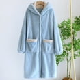 thumbnail image 2 of AKAFMK Womens Robes Clearance Sale,Robes for Women Bathrobe Fuzzy,Women's Winter Flannel Long Sleeved And Thickened Warm Jacket With A Long Head And Nightgown, 2 of 5