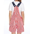 thumbnail image 3 of 250th Anniversary American Flag Overalls for Women Shorts Romper Festival Jumpsuits Work Bibs Coveralls(Red White Blue,L), 3 of 8