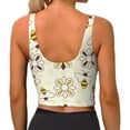 thumbnail image 3 of Lsque Sweet Bee Printed Women'S Sports Bra, Compression, Moisture Wicking, High-Impact Sports Bra For Women,Supportive sports bra-Medium, 3 of 9