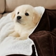 thumbnail image 4 of Moonlight20015 Sherpa Blanket Fluffy Plush Couch & Travel Blanket Reversible Throw Size Coffee Color, 4 of 8