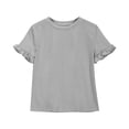 thumbnail image 4 of Mgmyaa T-Shirt à Manches Courtes pour Filles, Manches à Volants Mignonnes, Col Rond, Blouse d'Été Décontractée, 4 of 5