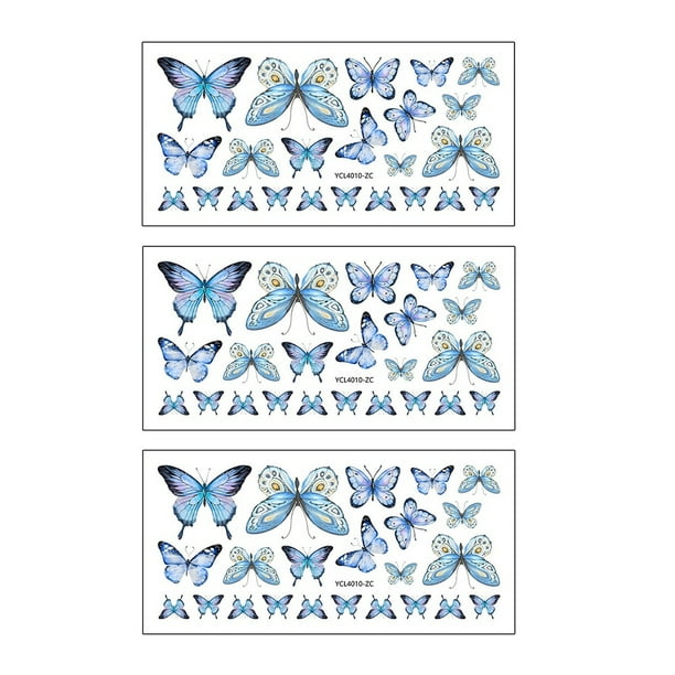 Pegatina De Pared De Mariposa Azul Brillante, Pegatina De Mariposa, DecoracióN De Dormitorio