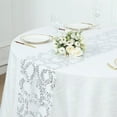 Efavormart 12"x108" Silver Leaf Vine Embroidered Sequin Mesh Like Table ...