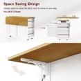 thumbnail image 5 of BIGWOO Large Kitchen Island with Drop Leaf and Power Outlet,Rolling Kitchen Storage Cart for Kitchen or Dining Room,48 inch White, 5 of 9