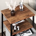 thumbnail image 5 of Storage End Table Nightstand with Drawers, Rustic Nightstand Industrial Bedside Table Furniture with Leather Handles, Small Side Table Bedside Table for Bedroom Living Room Small Space, 5 of 9