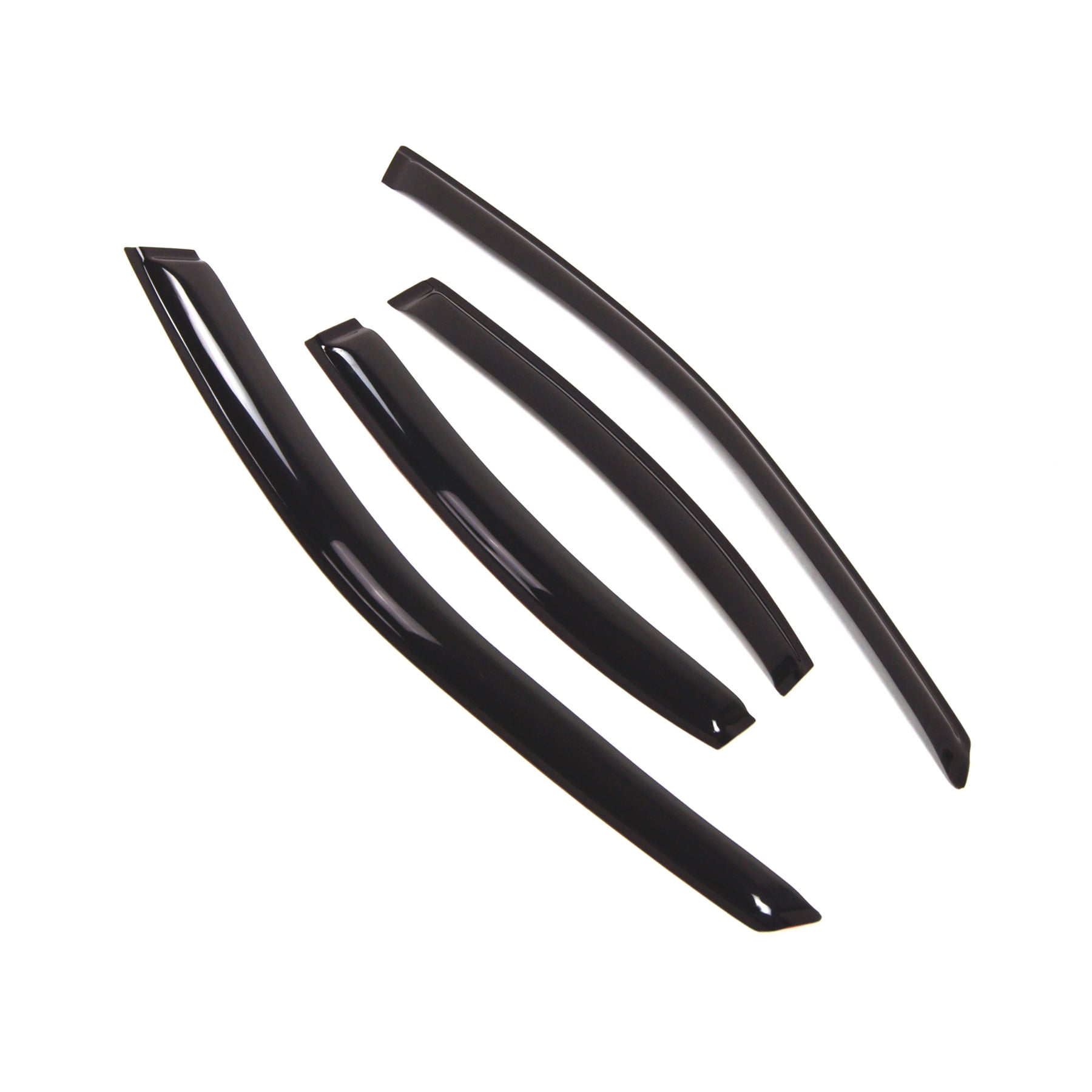 Dark Smoke JDM Window Visors For GMC Terrain 2010-2017 – 4-Piece Outside-Mounted Deflectors, Glossy Acrylic