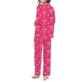 thumbnail image 5 of Gunia Soft Pajama Set For Women Bow Printed Long Sleeve Lapel Comfortable Pjs Homewear, 5 of 5