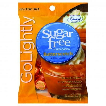 GoLightly Sugar Free Hard Candy Butterscotch, 2.75 Ounce Bag,