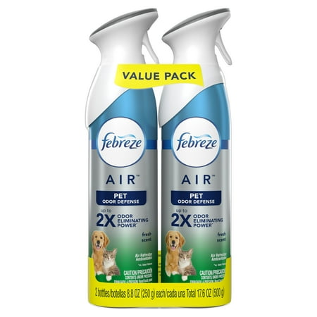 Febreze AIR Effects Heavy Duty Pet Air Freshener Spray Twin Pack, (2) 8.8 Ounce (Best Home Deodorizer For Pets)