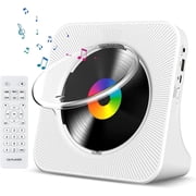 Qoosea Portable CD Player Bluetooth Desktop CD Players for Home with Timer Built-in HiFi Speakers with LCD Screen Display FM Radio USB Type-c White