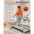 thumbnail image 6 of Walking Pad with 15% 12-Level Auto Incline & Handle Bar, Trisomy Foldable Under Desk Treadmill, 450 LBS Capacity Treadmills for Home Hiking with UI Screen, Bluetooth Speaker, Remote, RGB Light, 6 of 9