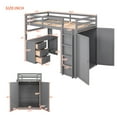 thumbnail image 5 of Bellemave Twin Size Loft Bed with Desk and Storage Wardrobe, Solid Wood Loft Bed Frame with Storage Drawers, High Loft Bed Twin for Teens Adults Bedroom（Gray), 5 of 10