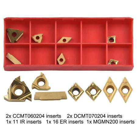 

7pcs CCMT060204，11IR 16ER MGMN200 DCMT070204 for 12mm Shank Lathe Boring Bar