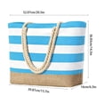 thumbnail image 4 of LEFXSMR Beach Bags for Women, Beach Bags Waterproof Sandproof with Striped Design, Portable Washable Tote Bag for Swim Pool & Outdoor Use, Sky Blue, 4 of 7