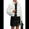 thumbnail image 2 of Chaqueta de Piel Sintética para Mujer, Abrigo Corto Abullonado de Larga, Abrigo Cálido de Invierno. XXL, 2 of 10