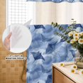 thumbnail image 3 of No Hook Shower Curtain, Blue Fish Coastal Shower Curtains for Bathroom with See Through Top Window, Watercolor Beach Ocean Nautical Waterproof & Washable Bath Curtain Long 72"x78", 3 of 9