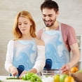 thumbnail image 3 of Blue Wave Marble Pattern Apron-Garden Aprons for Women with Pockets-Cotton Linen Waterproof Kitchen Cooking Gardening Aprons Adjustable for Kitchen,Cooking,BBQ and Salon 33x27 Inch, 3 of 7