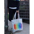 thumbnail image 2 of Canvas Tote Bag Beach Shopping, Rainbow Watercolor, 2 of 3