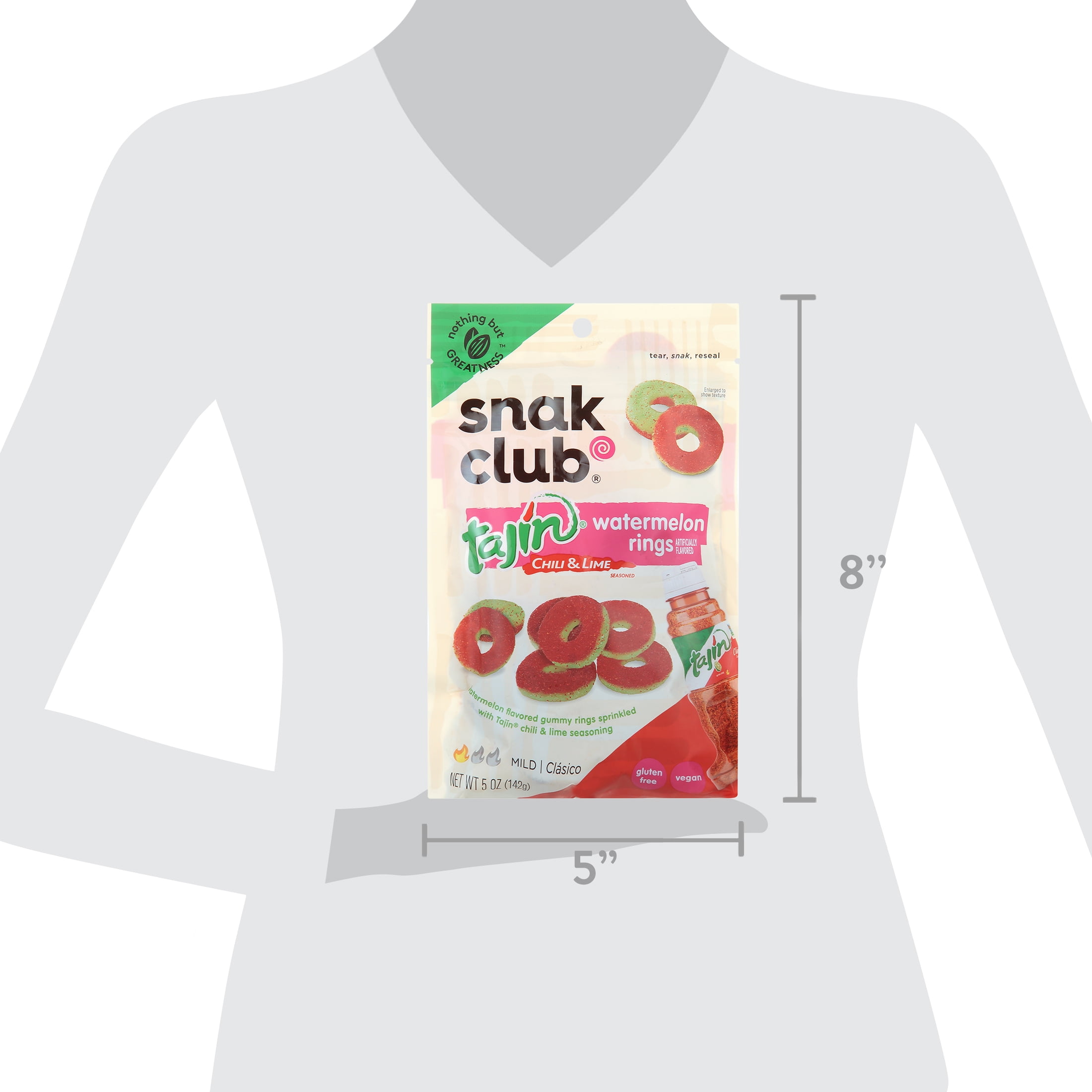 (3 pack) Snak Club Tajin Watermelon Gummy Rings