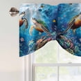 thumbnail image 5 of Summer Tie Up Valances Curtain, Adjustable Kitchen Ocean Tropical Fishes Turtle Shark Coral Marine Life Valances for Windows Decor, Rod Pocket Short Curtains Set for Bedroom/Bathroom, 42"x18", 5 of 9